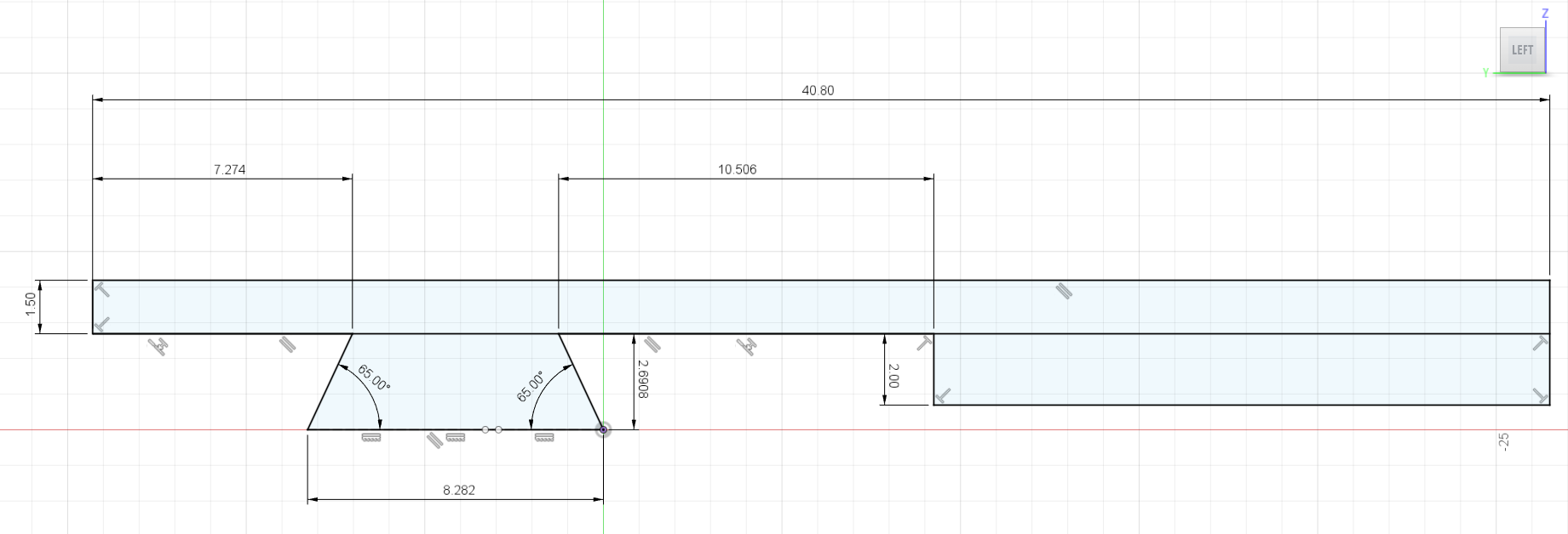 Screenshot of the right view of my mount in Autodesk Fusion 360